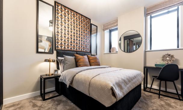 Modern looking bedroom